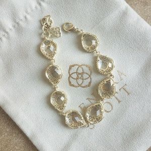 NWOT Kendra Scott Brynn Gold/Clear Crystal